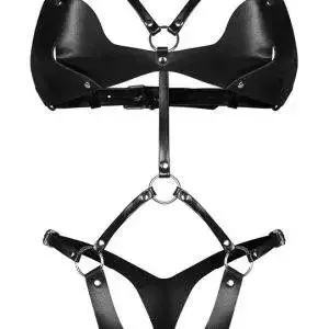 Obsessive Schwarzer Body Ouvert Deluxe - Lederimitat - Harness-Style - Damen Controle Obsessive Schwarzer Body Ouvert Deluxe - Lederimitat - Harness-Style - Damen Controle – Hollow B