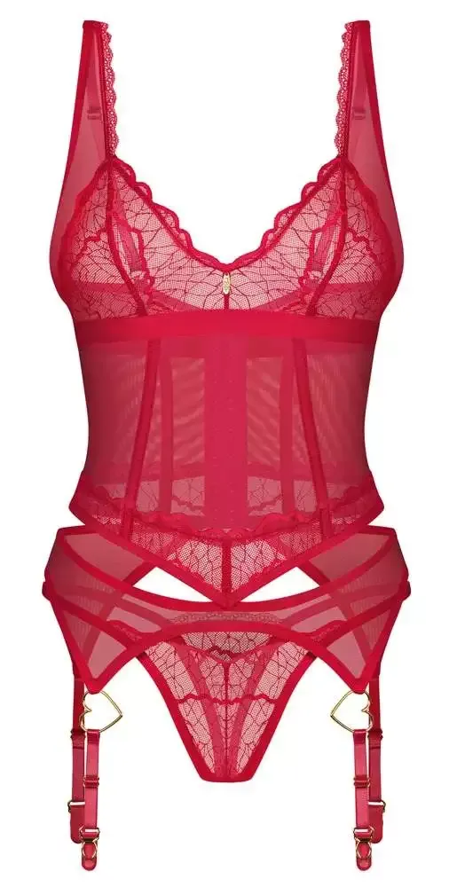 Obsessive Cupide Desir Strapshemd und String in Sinnlichem Rot Obsessive Cupide Desir Strapshemd und String in Sinnlichem Rot – Hollow B
