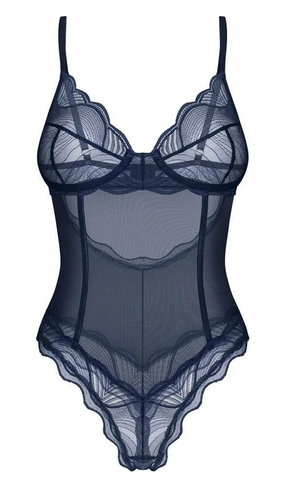 Obsessive Transparenter Body ouvert Nightly Blue - S, Blau Obsessive Transparenter Body ouvert Nightly Blue - S, Blau – Hollow B