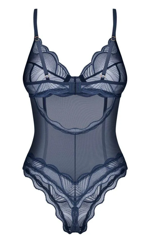 Obsessive Transparenter Body ouvert Nightly Blue - S, Blau Obsessive Transparenter Body ouvert Nightly Blue - S, Blau – Hollow Rückseite