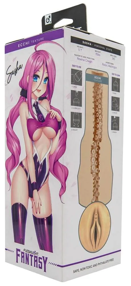 Fleshlight Fantasy Sasha Nakamoto Ecchi Masturbator - Lilafarben – Verpackung Fleshlight Fantasy Sasha Nakamoto Ecchi Masturbator - Lilafarben – Verpackung
