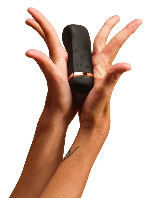 The Handy Oh! Smart Vibrator - Interaktiver Auflegevibrator mit Schallwellen-Vibrationen in Silber – B