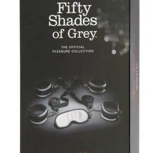 Fifty Shades of Grey Bett-Fesselkit, Größe: Einheitsgröße, Farbe: Schwarz/Silber – Verpackung