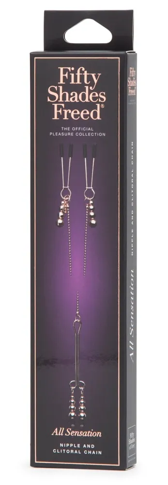 Elegant Bliss - Nippel- und Klitorisklemmen Set, Rosé-Gold, 70 cm – Verpackung