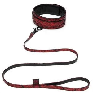 Fifty Shades of Grey Sweet Anticipation Halsfessel und Leine, Schwarz/Rot – A
