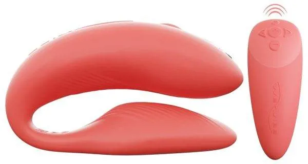 We-Vibe Chorus - Flexibler C-förmiger Paarvibrator mit Biofeedback-Fernbedienung und Touch-Sense, Silikon, wasserdicht, USB-Ladekabel und Batterie inklusive – A