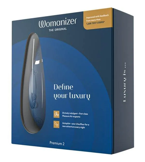 Womanizer Premium 2 - Druckwellenstimulator in trendigen Farben – Verpackung
