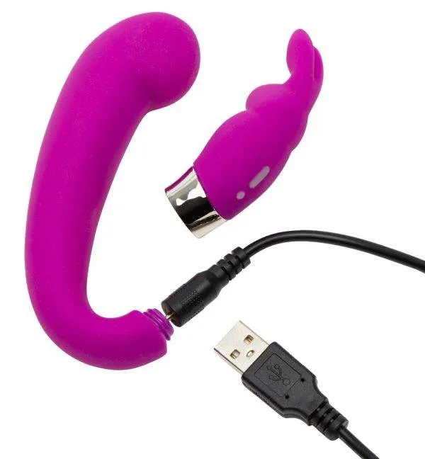 Happy Rabbits FlexiGasm Mini - Doppelvibrator mit G-Punkt-Stimulation - lila Happy Rabbits FlexiGasm Mini - Doppelvibrator mit G-Punkt-Stimulation - lila