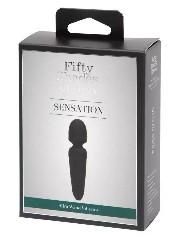 Fifty Shades of Grey Mini Wand Vibrator Sensation, wasserdicht, wiederaufladbar – Verpackung