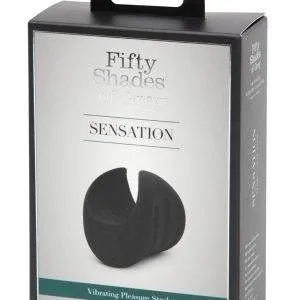 Fifty Shades of Grey Sensation Vibrating Pleasure Stroker - Flexibler Masturbator, wasserdicht, wiederaufladbar, 20 Vibrationsmodi – Verpackung