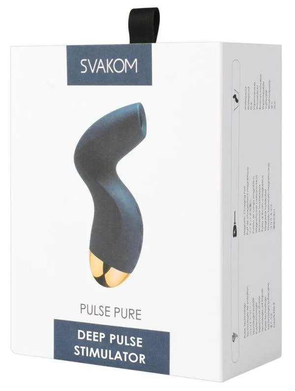 SVAKOM Deep Suction Stimulator Pulse Pure - Klitorisstimulator - Wasserfest - USB wiederaufladbar - 5 Saugmodi und Intensitäten - Memory Funktion - Tastensperre - Silikon - Schwarz – Verpackung