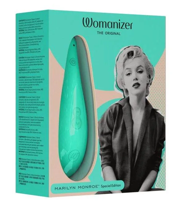 Womanizer Marilyn Monroe Special Edition - Druckwellenstimulator, 10 Intensitäten, Pleasure Air Technology, wasserdicht - Pink – Verpackung Womanizer Marilyn Monroe Special Edition - Druckwellenstimulator, 10 Intensitäten, Pleasure Air Technology, wasserdicht - Pink – Verpackung