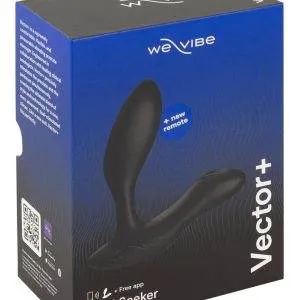 We-Vibe Vector+ Analvibrator - Bluetooth, wasserdicht, Fernbedienung - Silikon, Schwarz – Verpackung
