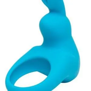 Happy Rabbits Vibro-Häschen Penisring - wasserdichter Vibrationsring mit Bunny Stimulator und 12 Vibrationsmodi, wiederaufladbar - Schwarz – A