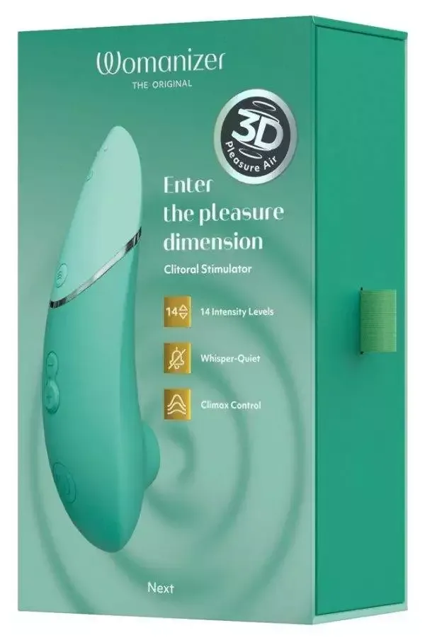 Womanizer NEXT - 3D Pleasure Air Klitoris-Stimulator - Trendfarbe Rose Gold - wasserdicht – Verpackung