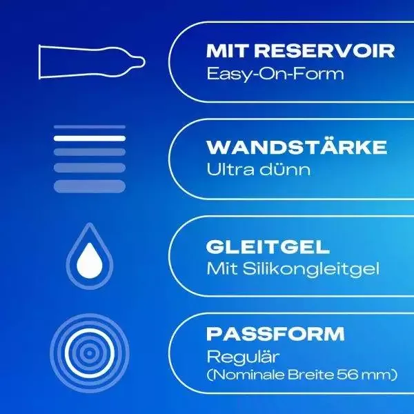 Durex Hautnah Kondome, 10 Stück, transparent, ultra dünn, mit Silikongleitgel – B