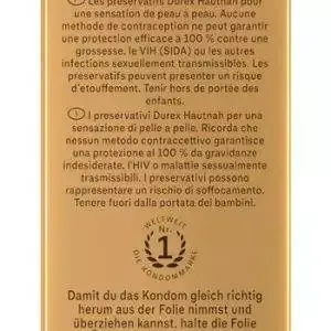 Durex Hautnah Kondome, 10 Stück, transparent, ultra dünn, mit Silikongleitgel Durex Hautnah Kondome, 10 Stück, transparent, ultra dünn, mit Silikongleitgel – Verpackung B
