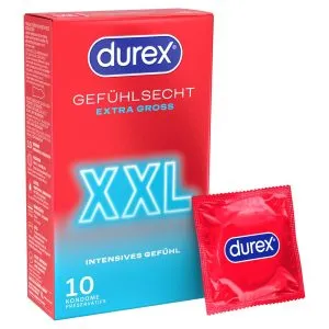 Durex Gefühlsecht Extra Large XXL Kondome, 10 Stück Durex Gefühlsecht Extra Large XXL Kondome, 10 Stück – A