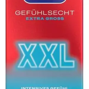 Durex Gefühlsecht Extra Large XXL Kondome, 10 Stück Durex Gefühlsecht Extra Large XXL Kondome, 10 Stück – Verpackung
