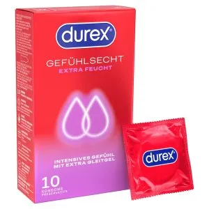 Durex Gefühlsecht Extra Feucht Kondome 10er Pack, 56 mm Durex Gefühlsecht Extra Feucht Kondome 10er Pack, 56 mm – A