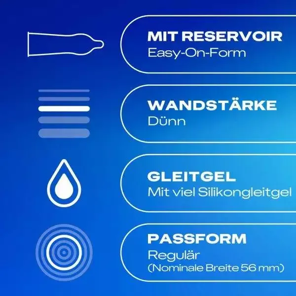 Durex Gefühlsecht Extra Feucht Kondome 10er Pack, 56 mm – B