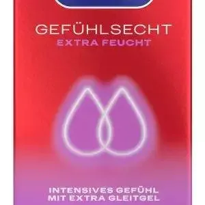 Durex Gefühlsecht Extra Feucht Kondome 10er Pack, 56 mm Durex Gefühlsecht Extra Feucht Kondome 10er Pack, 56 mm – Verpackung