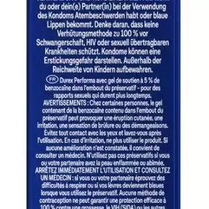 Durex Performa Transparente Kondome mit benzocainhaltigem Gel, 10 Stück, 56 mm Durex Performa Transparente Kondome mit benzocainhaltigem Gel, 10 Stück, 56 mm – Verpackung B