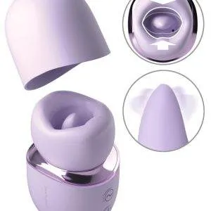 JimmyJane Hello Kiss Pro - Saugender Auflegevibrator mit Leckzunge, 3 Saug-Modi & 7 Vibrationsmodi, wiederaufladbar- Schwarz – A