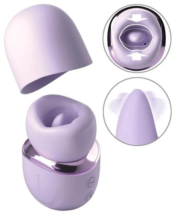 JimmyJane Hello Kiss Pro - Saugender Auflegevibrator mit Leckzunge, 3 Saug-Modi & 7 Vibrationsmodi, wiederaufladbar- Schwarz – A