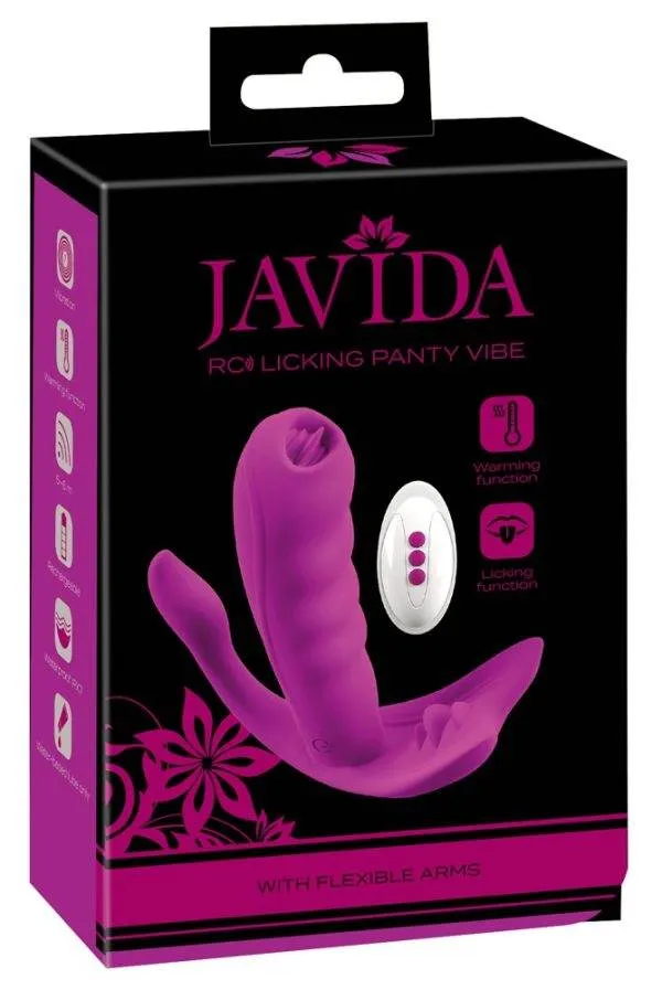 Javida Wasserdichter RC Licking Panty Vibe mit Vibro-Zungen und Wärmefunktion – Verpackung