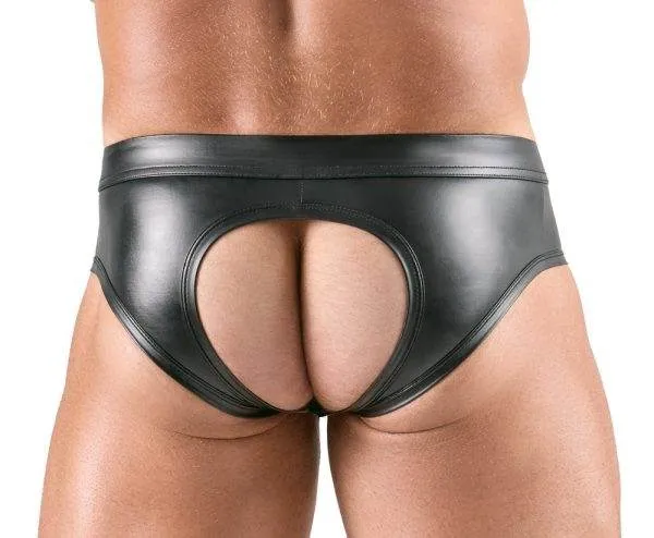 Svenjoyment Herren Slip - Schwarzer Mattglanz mit Reißverschluss – A