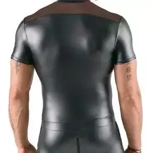 Svenjoyment Herren Kurzoverall Schwarz, Bodycon, Mattlook & Powernet, Zipper Einteiler Svenjoyment Herren Kurzoverall Powernet Mattlook Zip Schwarz – Rückseite