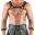 Svenjoyment Bondage Schwarzer Gladiatoren-Look Set - Brustharness, Rock & Handfesseln – A