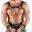 Svenjoyment Bondage Schwarzer Gladiatoren-Look Set - Brustharness, Rock & Handfesseln – B