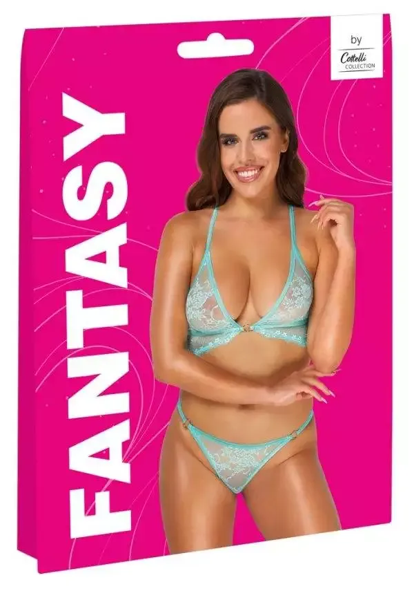 Cottelli FANTASY - Mintfarbenes Spitzen-Dessous-Set – Verpackung