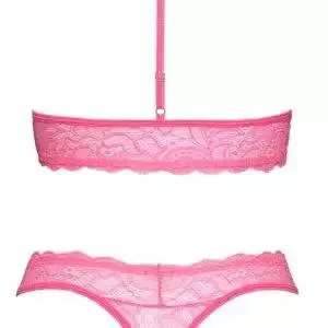 Cottelli FANTASY Neonpinkes Spitzen-Dessous-Set Cottelli FANTASY Neonpinkes Spitzen-Dessous-Set – Hollow Rückseite