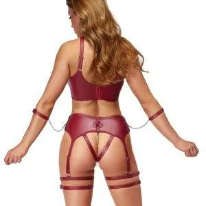 Cottelli BONDAGE Dessous-Set in Dunkelrot Cottelli BONDAGE Dessous-Set in Dunkelrot – Rückseite