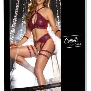 Cottelli BONDAGE Dessous-Set in Dunkelrot – Verpackung