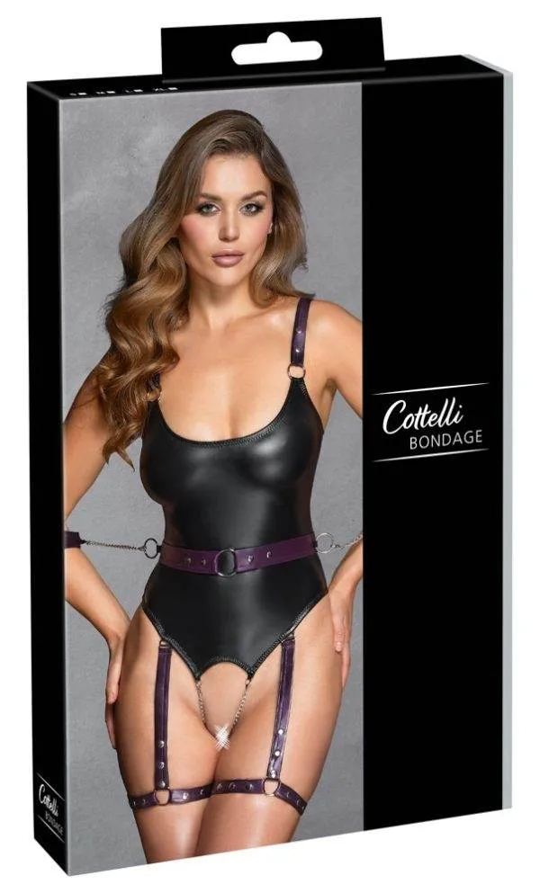 Cottelli BONDAGE Straps-Body ouvert mit Soft-Armfesseln – Verpackung