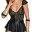 Cottelli BONDAGE Set - Schwarzes Babydoll & Ouvert-String mit Handfesseln, Mattlook & Spitze Cottelli BONDAGE Set - Spitzen-Babydoll mit Ouvert-String und Handfesseln, schwarz – A