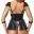 Cottelli BONDAGE Set - Schwarzes Babydoll & Ouvert-String mit Handfesseln, Mattlook & Spitze Cottelli BONDAGE Set - Spitzen-Babydoll mit Ouvert-String und Handfesseln, schwarz – Rückseite