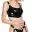 Black Level Lack-Set mit Bustier-Top und Straps-Riostring, Schwarz – A