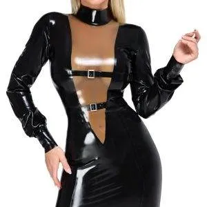 LateX Provocation Latex-Kleid, schwarz, gr. M LateXage Elegant Provokantes Latex-Kleid, Größe: S, Farbe: Schwarz – B