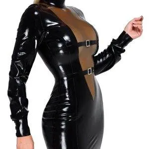 LateX Provocation Latex-Kleid, schwarz, gr. M LateXage Elegant Provokantes Latex-Kleid, Größe: S, Farbe: Schwarz – C