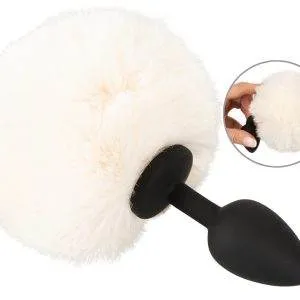 You2Toys Fluffy Tail Analplug Größe S - Weiß/Schwarz – A