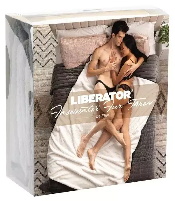 Liberator Liebesdecke Faux-Fur Fascinator, Grau/Schwarz, 183 x 137 cm – Verpackung