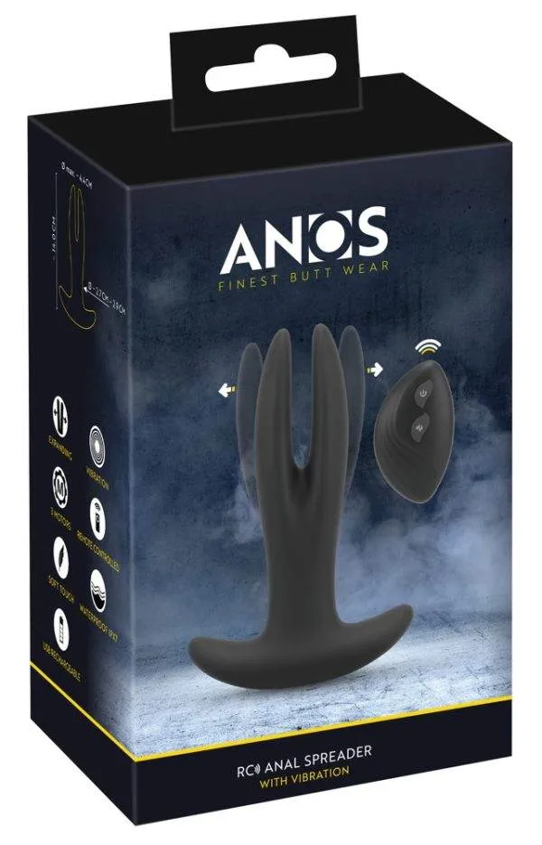 ANOS 2-armiger RC Anal Spreader mit Vibration, wasserdicht, Silikon, USB-Ladekabel – Verpackung