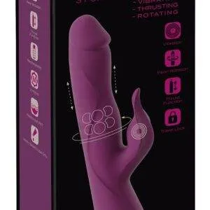 Javida – 3 Funktions Vibrator mit Perlenmassage und Vibrationen, wasserdicht, wiederaufladbar, in Rot – Verpackung