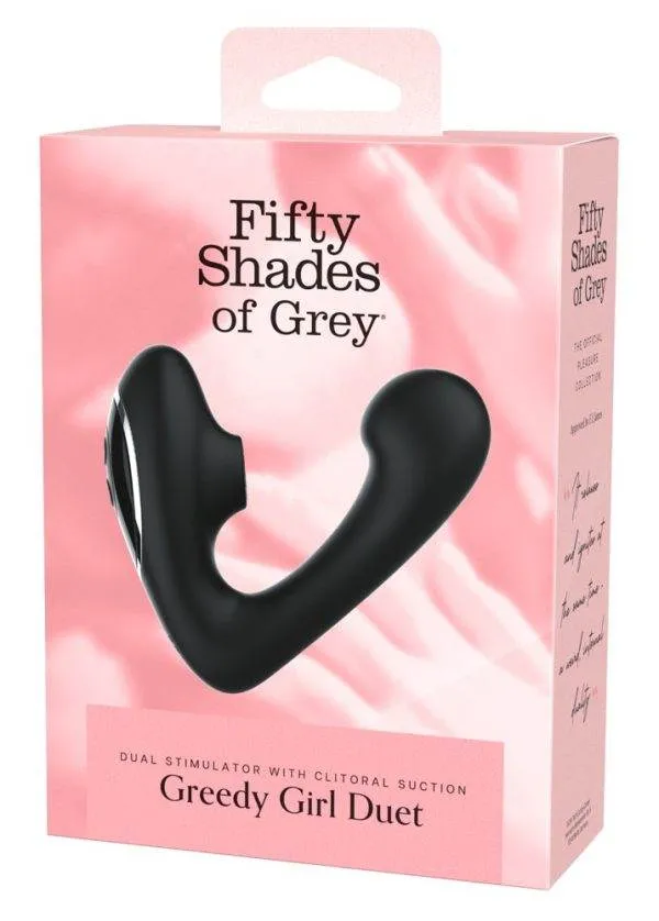 Fifty Shades of Grey Greedy Girl Duet - Dual Stimulator mit Klitorissauger – Verpackung Fifty Shades of Grey Greedy Girl Duet - Dual Stimulator mit Klitorissauger – Verpackung
