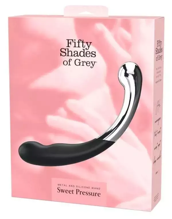 Fifty Shades of Grey Metal and Silicone Wand Sweet Pressure, Doppeldildo 21,5 cm – Verpackung
